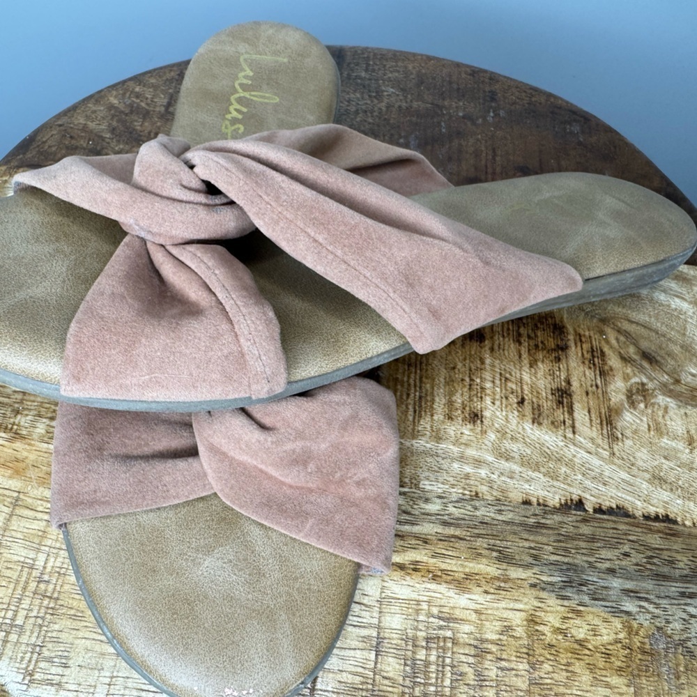 Lulus Suede Knotted Sandal Slip on Size 9 - Picture 2 of 5